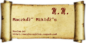 Maczkó Miklós névjegykártya