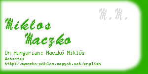 miklos maczko business card